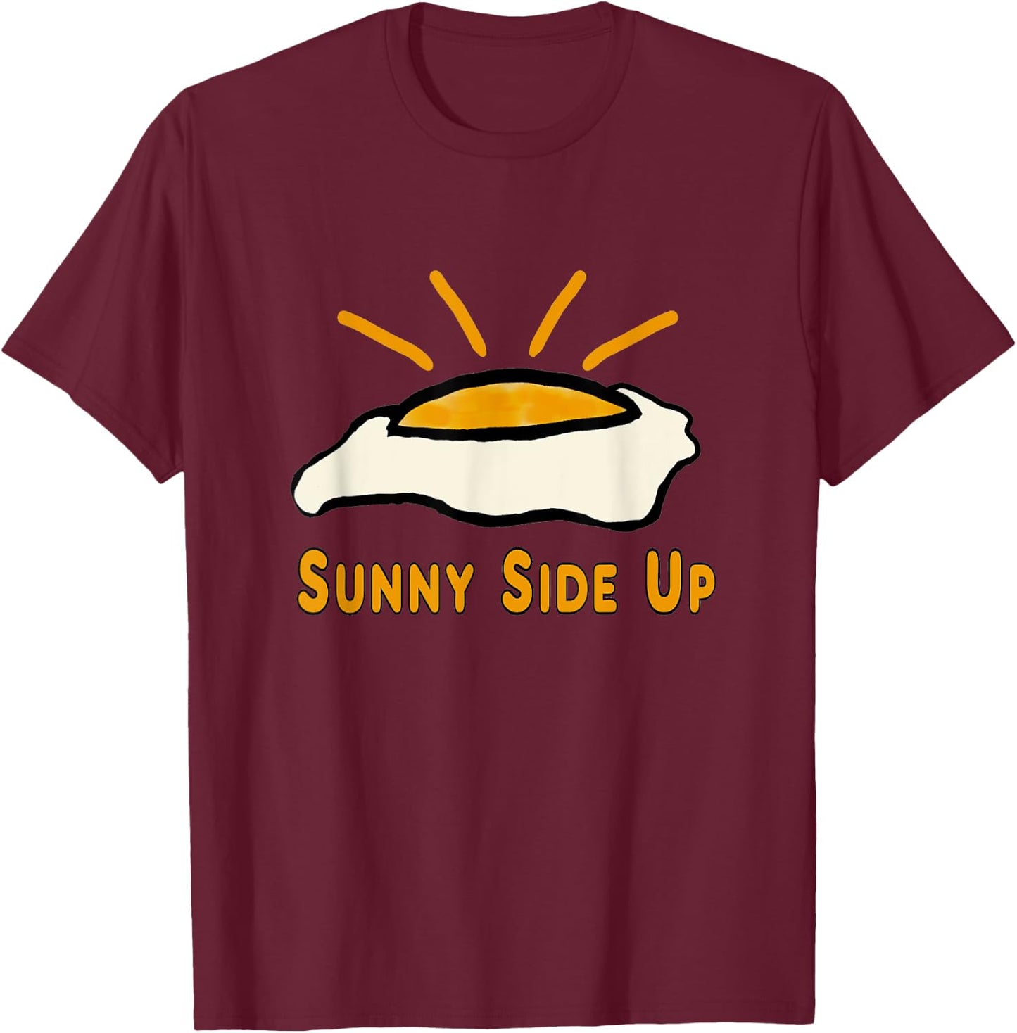 Fried Egg - Sunny Side Up T-Shirt - T-Shirt | Maroon