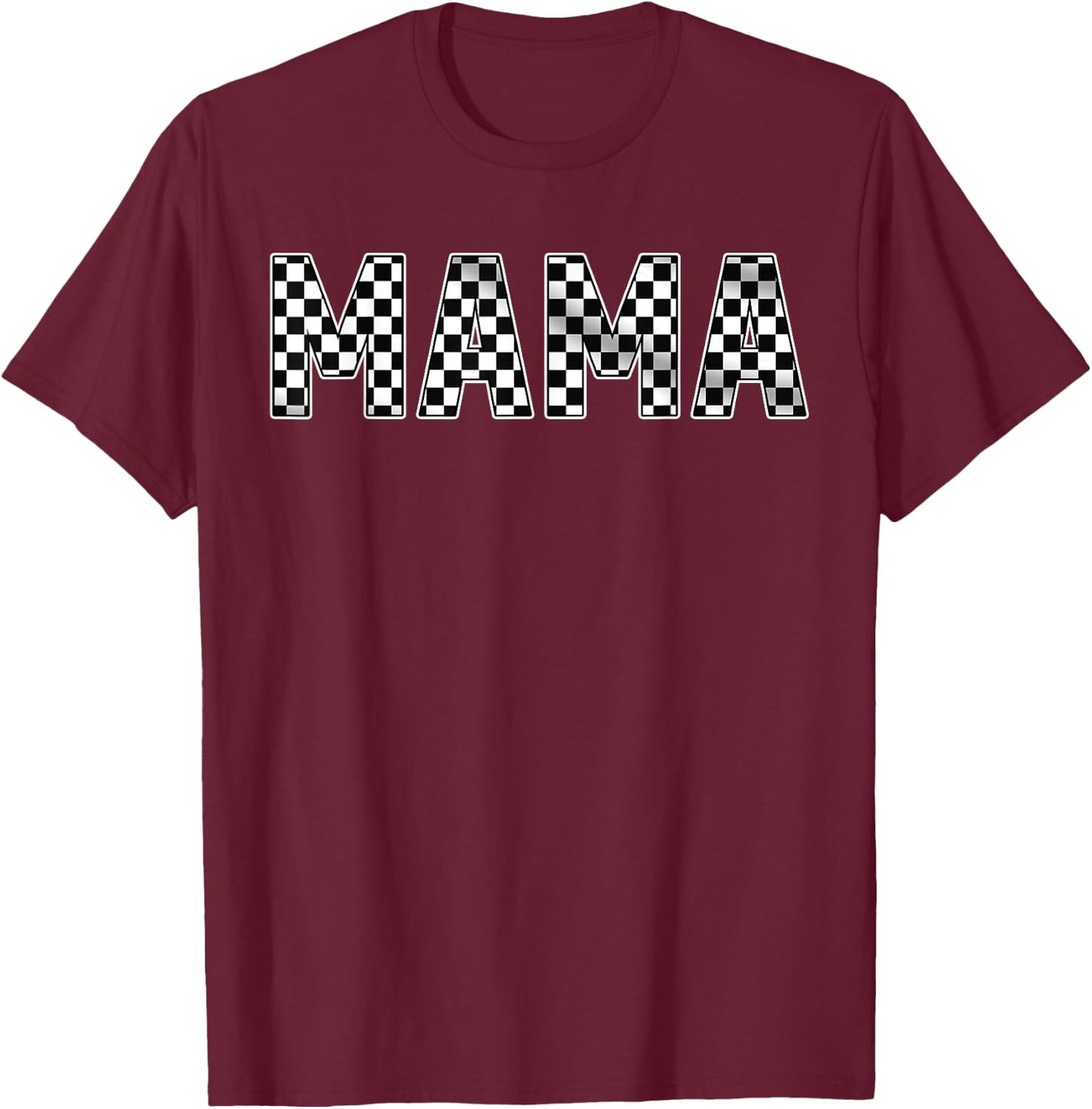 Pit Crew Mama Racing Car Family Matching Birthday Party T-Shirt - T-Shirt | Maroon