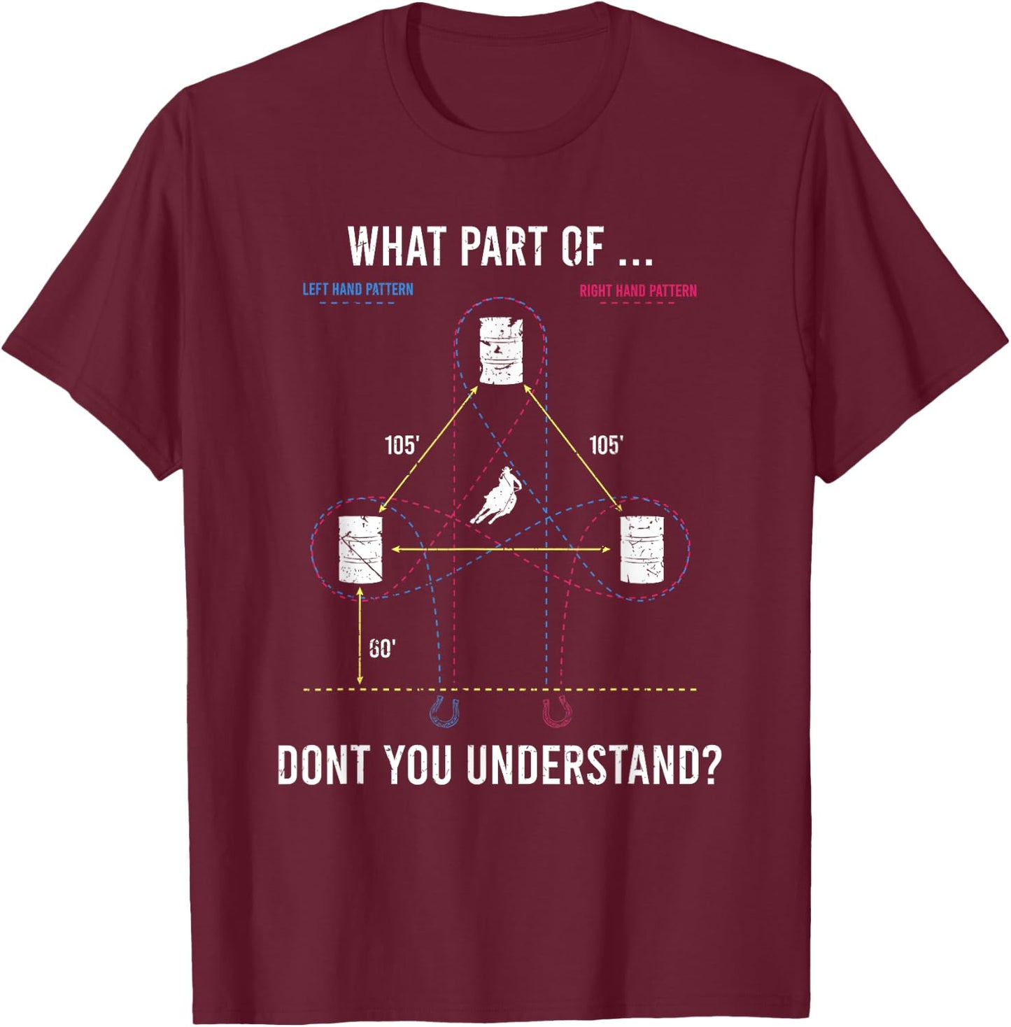 What Part Of Barrel Racing Dont You Understand Rodeo Cowgirl T-Shirt - T-Shirt | Maroon