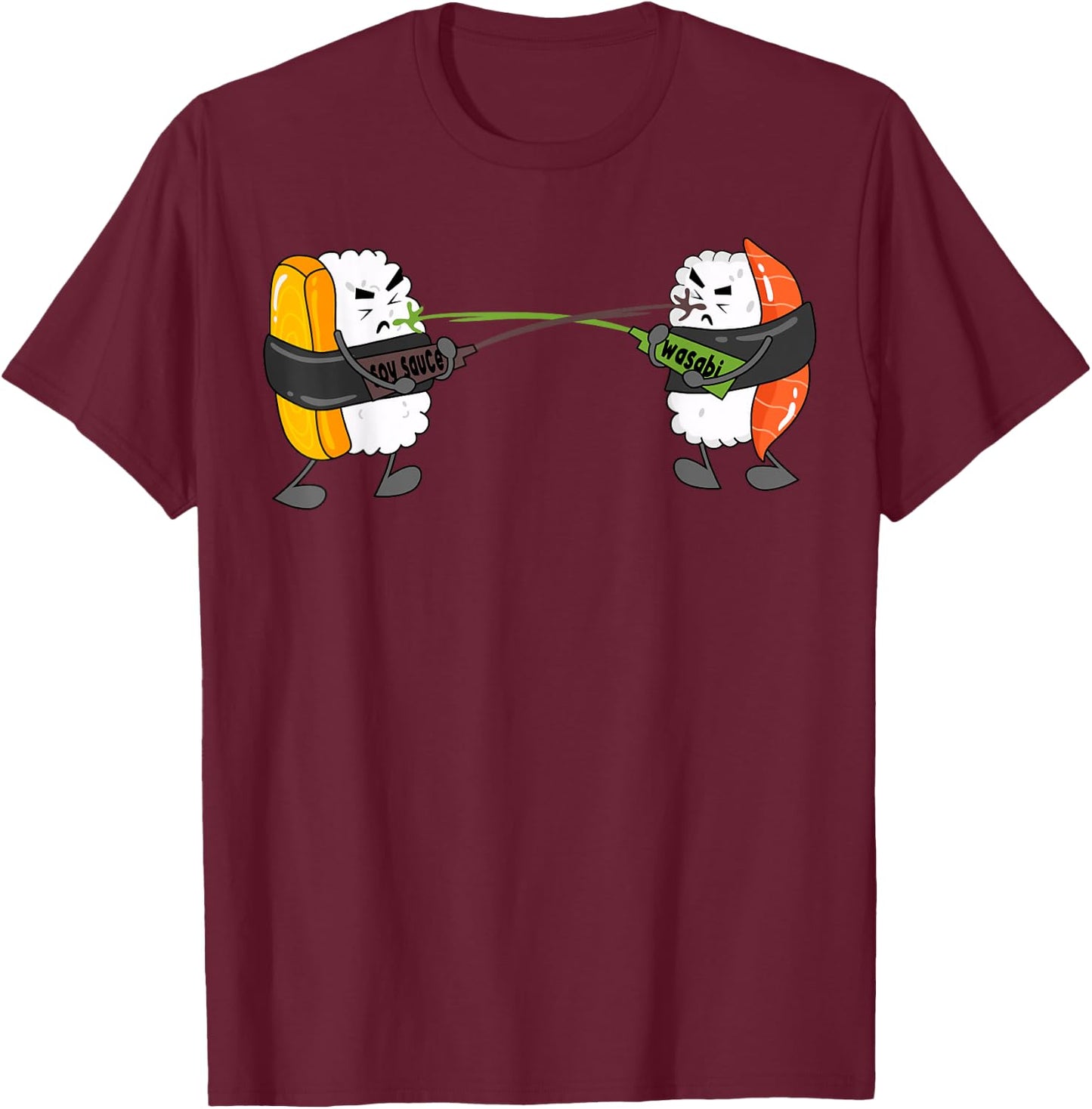 Wasabi Sushi Japanese Horseradish Spicy Paste Condiments T-Shirt - T-Shirt | Maroon