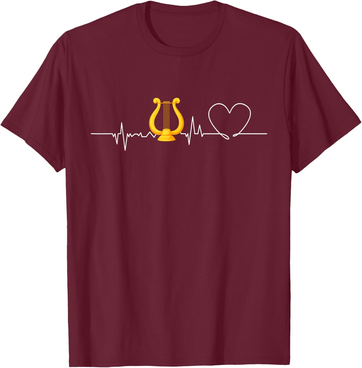 Love lyre women Shirt lyre music Lovers men, kids and girls T-Shirt - T-Shirt | Maroon