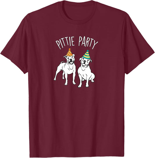 Cute Pitbull Party Dog Lover Men Women Kids T-Shirt - T-Shirt | Maroon