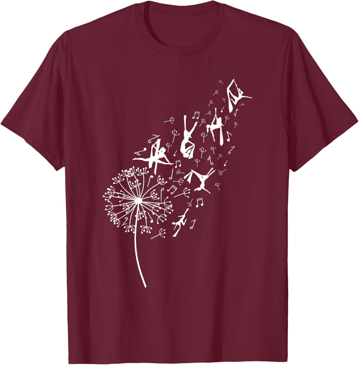 Aerialist Yoga Aerialist Dandelion Aerial Silks T-Shirt - T-Shirt | Maroon