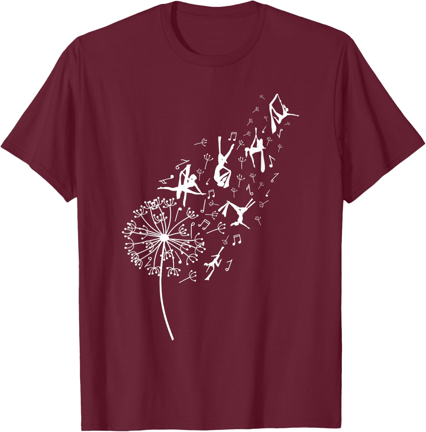 Aerialist Yoga Aerialist Dandelion Aerial Silks T-Shirt - T-Shirt | Maroon