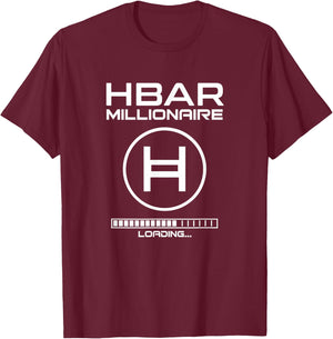 HBAR Crypto MILLIONAIRE Hedera Hashgraph Token Blockchain T-Shirt - T-Shirt | Maroon