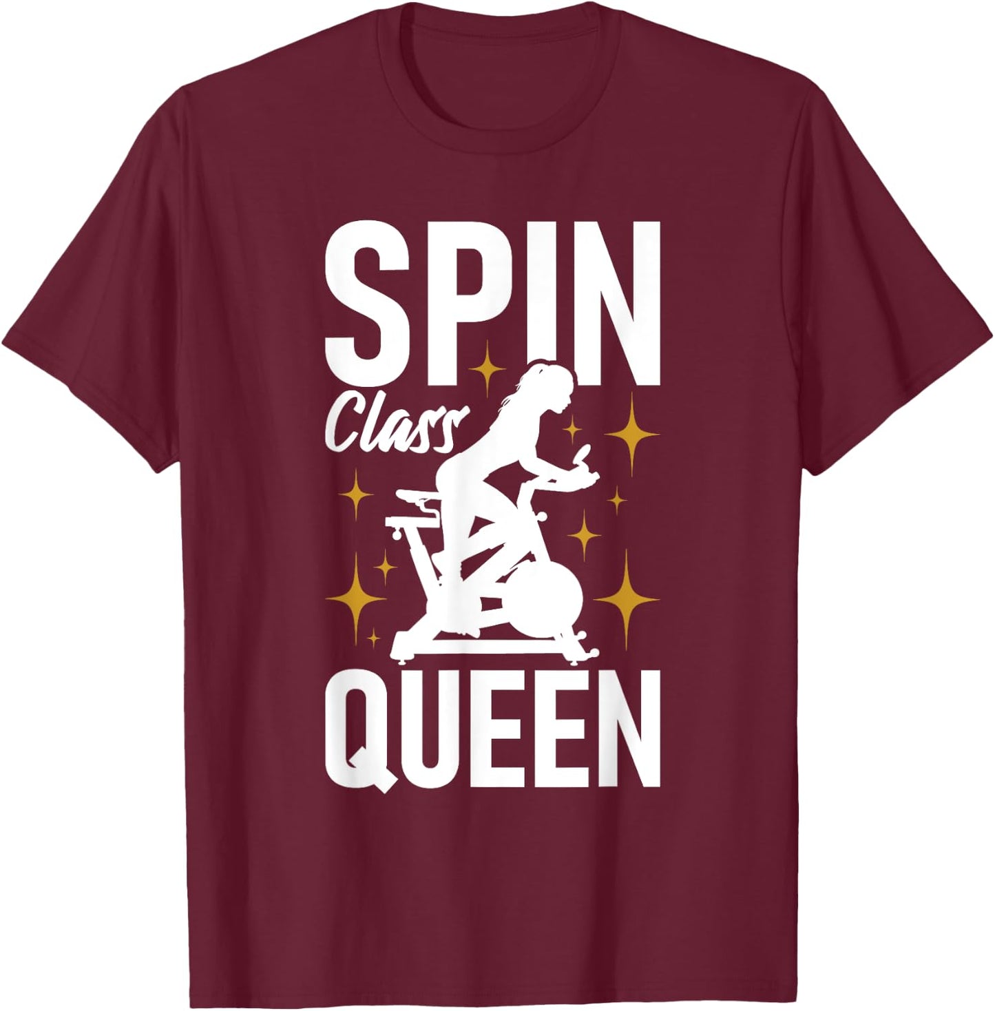 Spin Class Queen - Cyclist Lover Indoor Spinning Gym Fitness T-Shirt - T-Shirt | Maroon