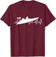 Drag Boat Racing Heartbeat ECG Drag Boat Racer T-Shirt - T-Shirt | Maroon