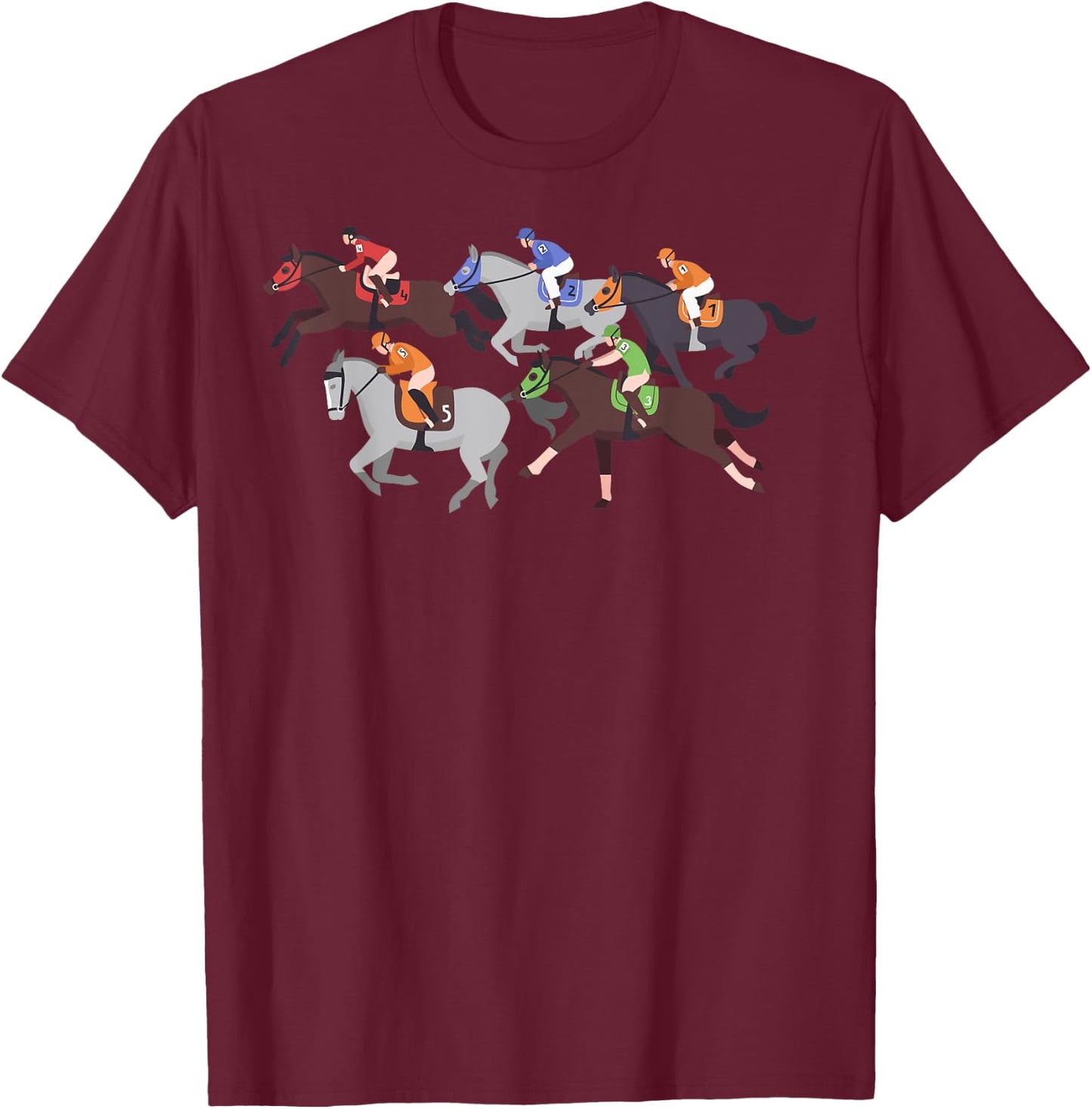 Funny Horse Racing Jockey Racer Derby Rider Race Track T-Shirt - T-Shirt | Maroon