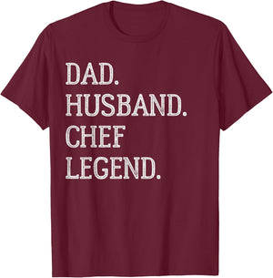 Dad Husband Chef Legend Chef Dad T-Shirt - T-Shirt | Maroon