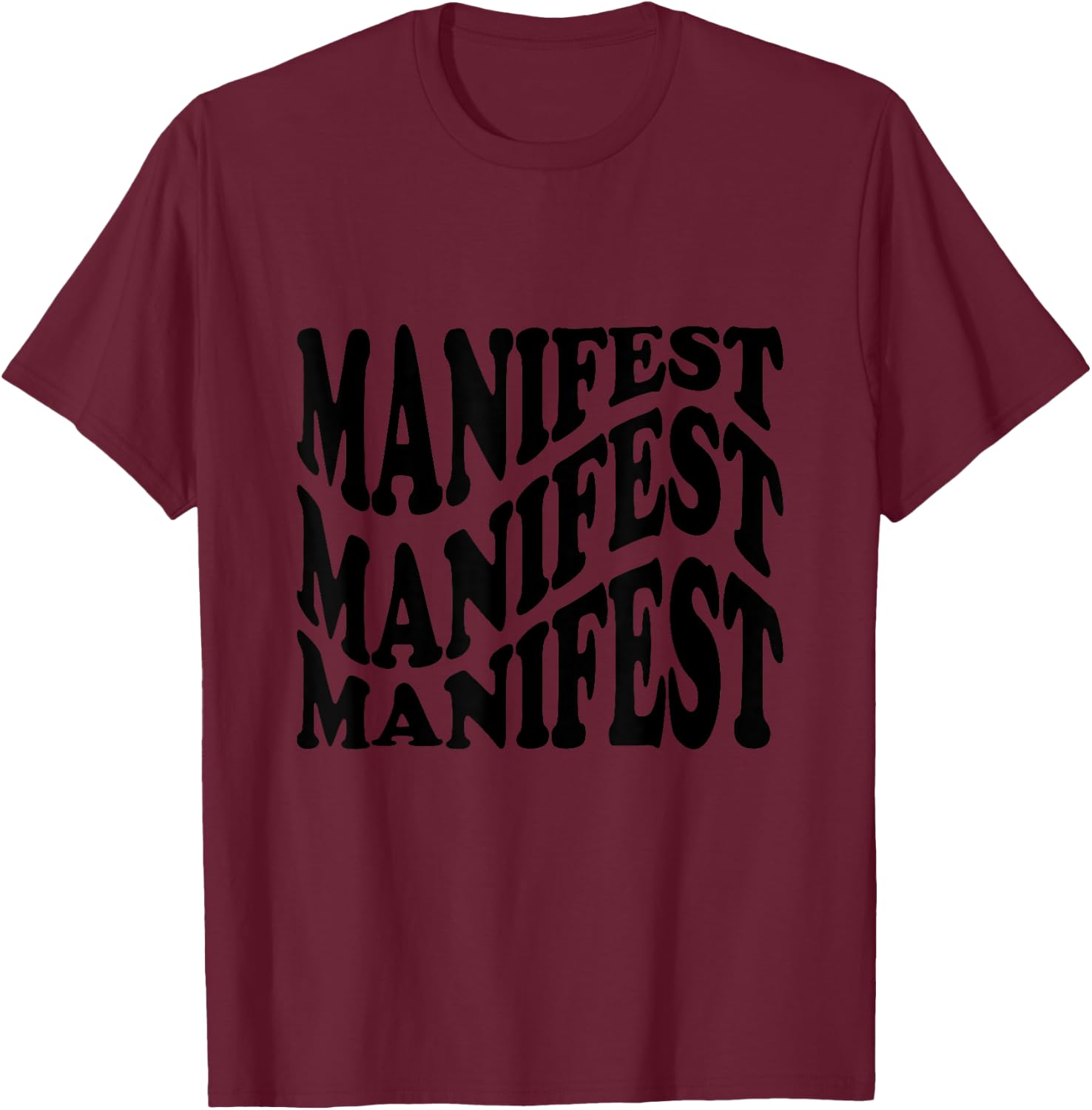 Retro Groovy Manifest Attract Success Mindfulness Meditation T-Shirt - T-Shirt | Maroon