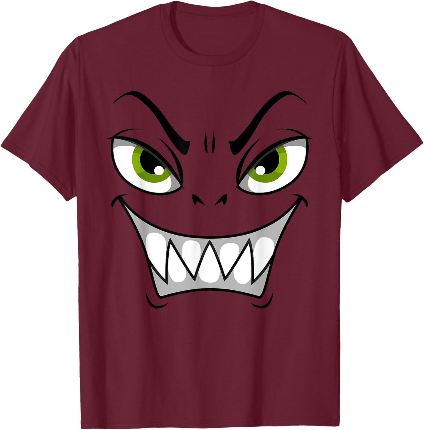 Cute Monster Face Halloween Funny Halloween Kids Adults T-Shirt - T-Shirt | Maroon