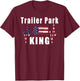 Trailer Park King Heartbeat USA Flag 4th July Men T-Shirt - T-Shirt | Maroon