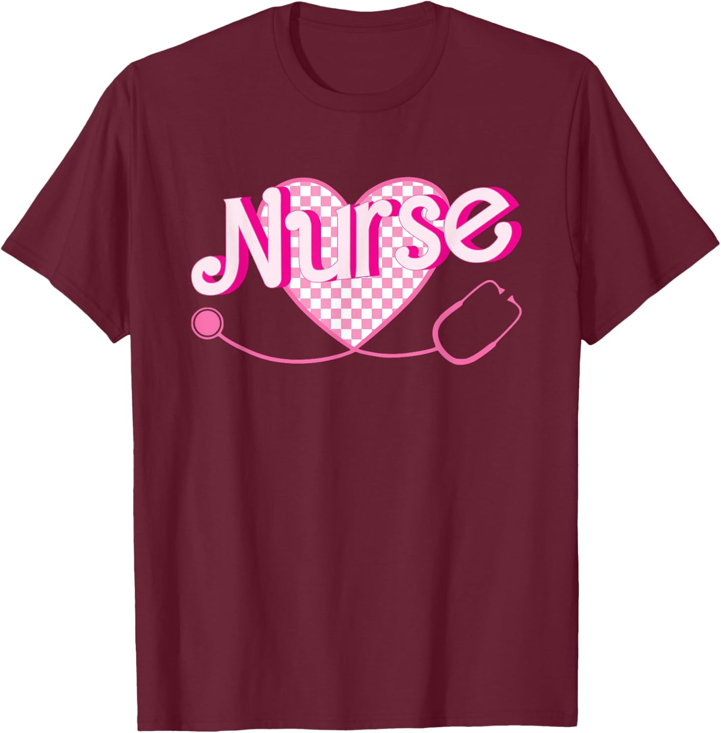 Nurse School Nursing Groovy Nurse Retro Pink Nurse T-Shirt - T-Shirt | Maroon