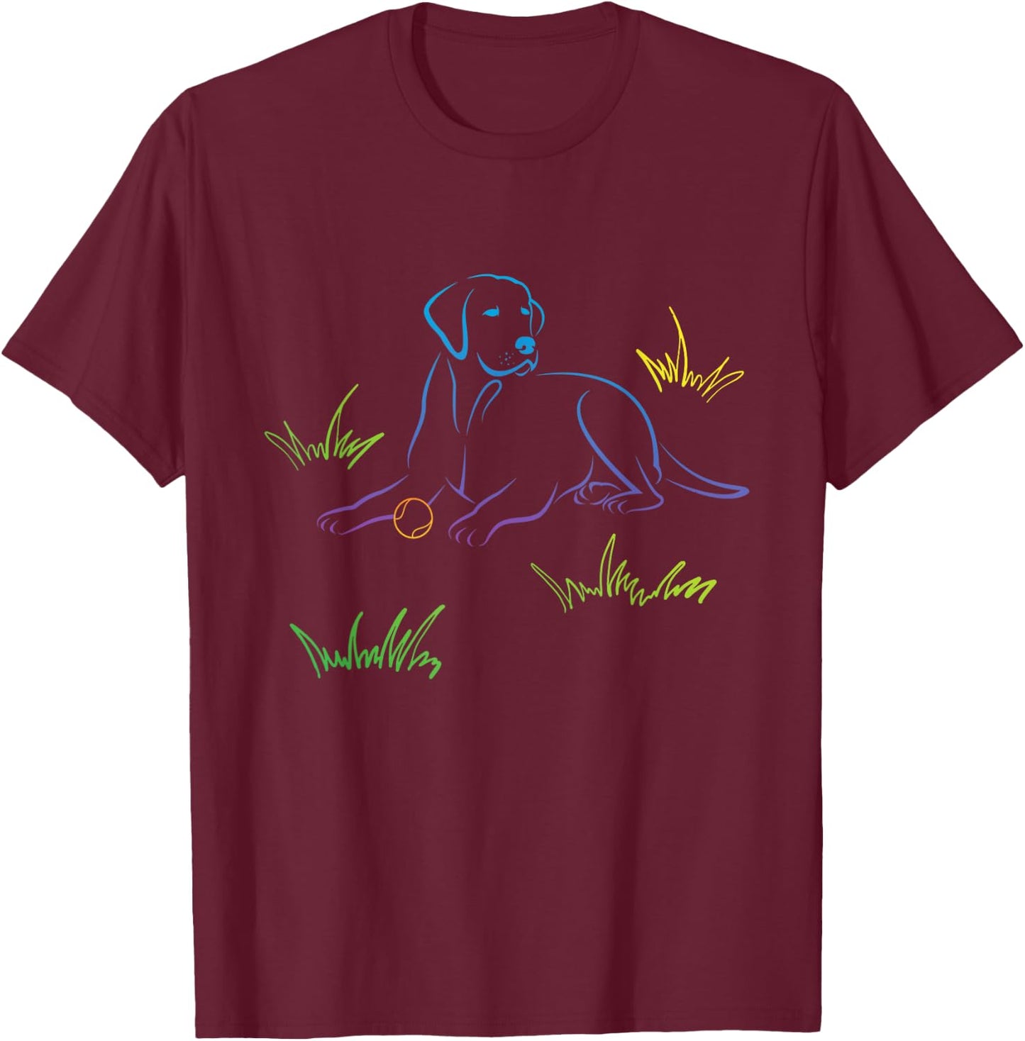 Labrador Retriever Catching Ball - Dog Owner Puppy Pup Lover Women Kids T-Shirt - T-Shirt | Maroon