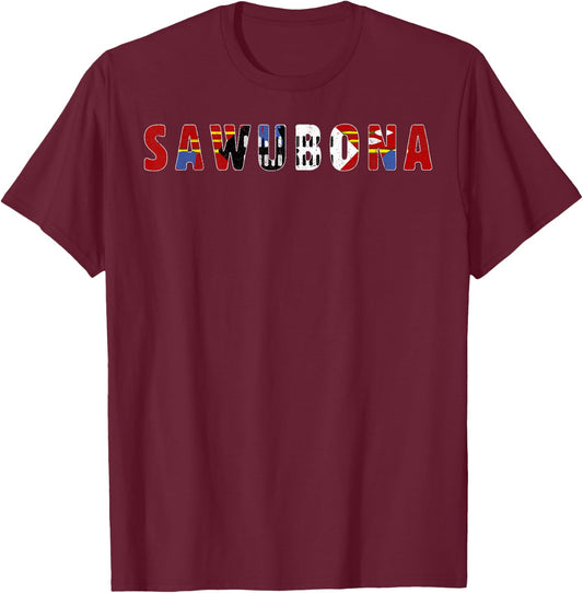 Sawubona Good Morning Country Swaziland T-Shirt - T-Shirt | Maroon