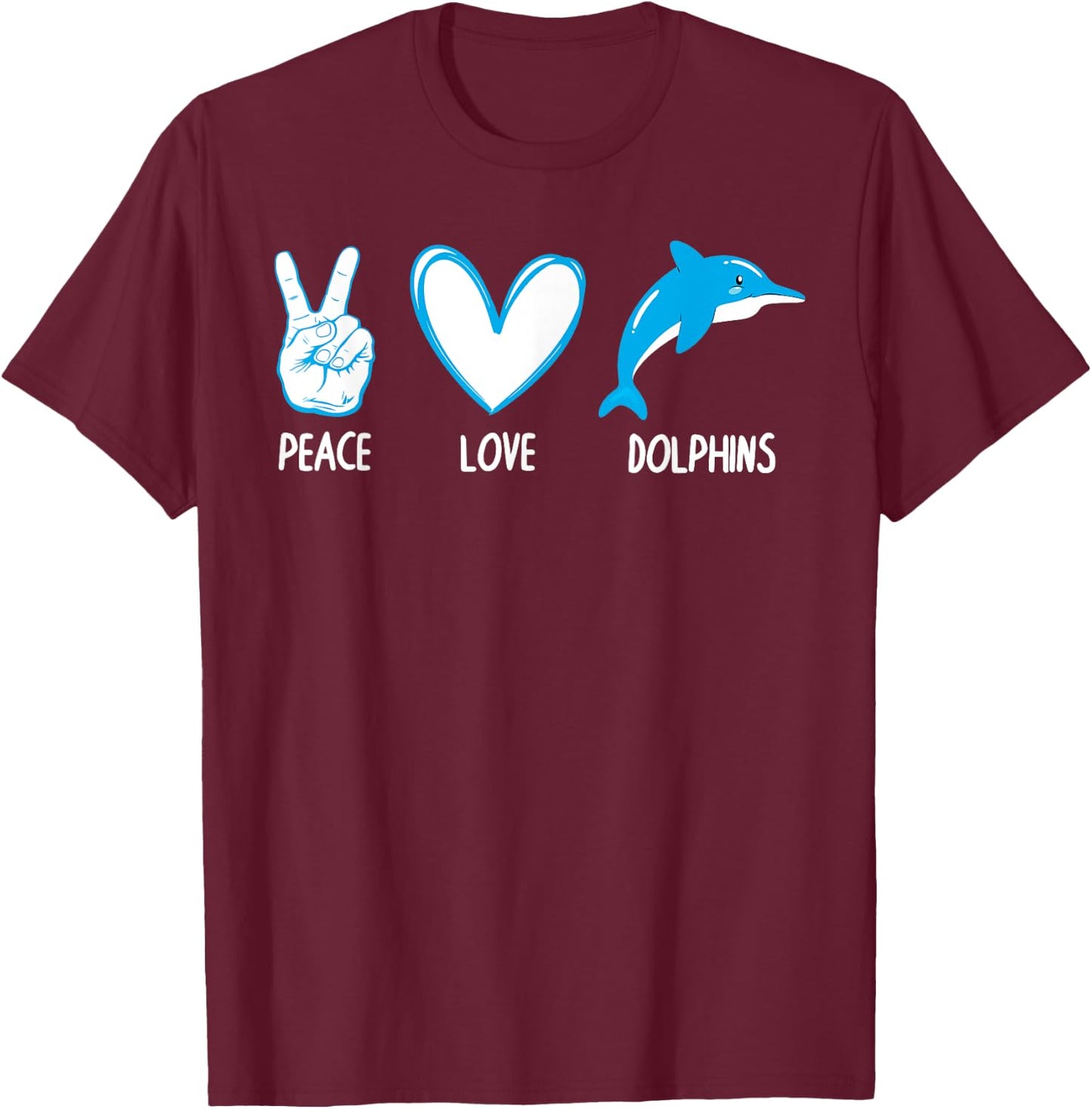 Cute Dolphin Design Women Kids Aquatic Dolphin Lover T-Shirt - T-Shirt | Maroon
