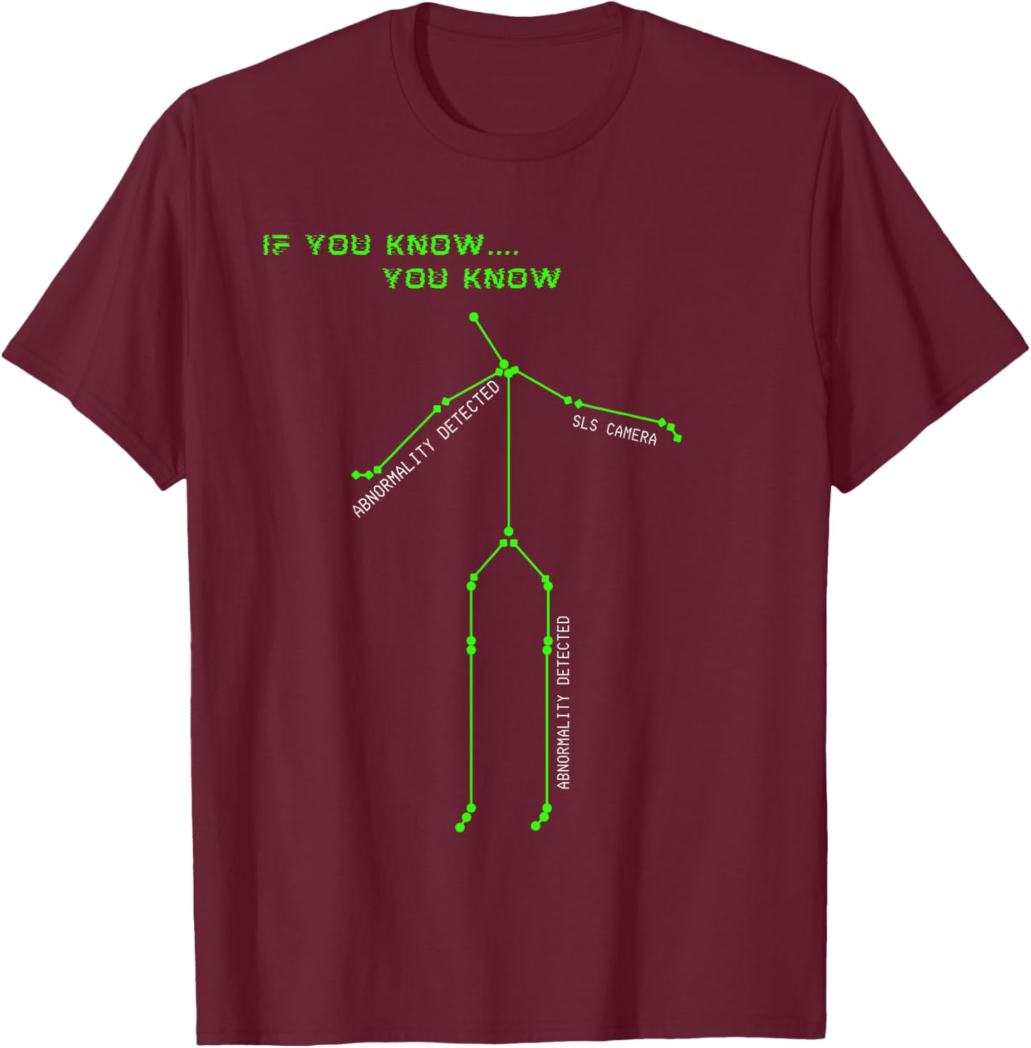 Ghost Hunting SLS Camera Stick Man Novelty Spooky T-Shirt - T-Shirt | Maroon