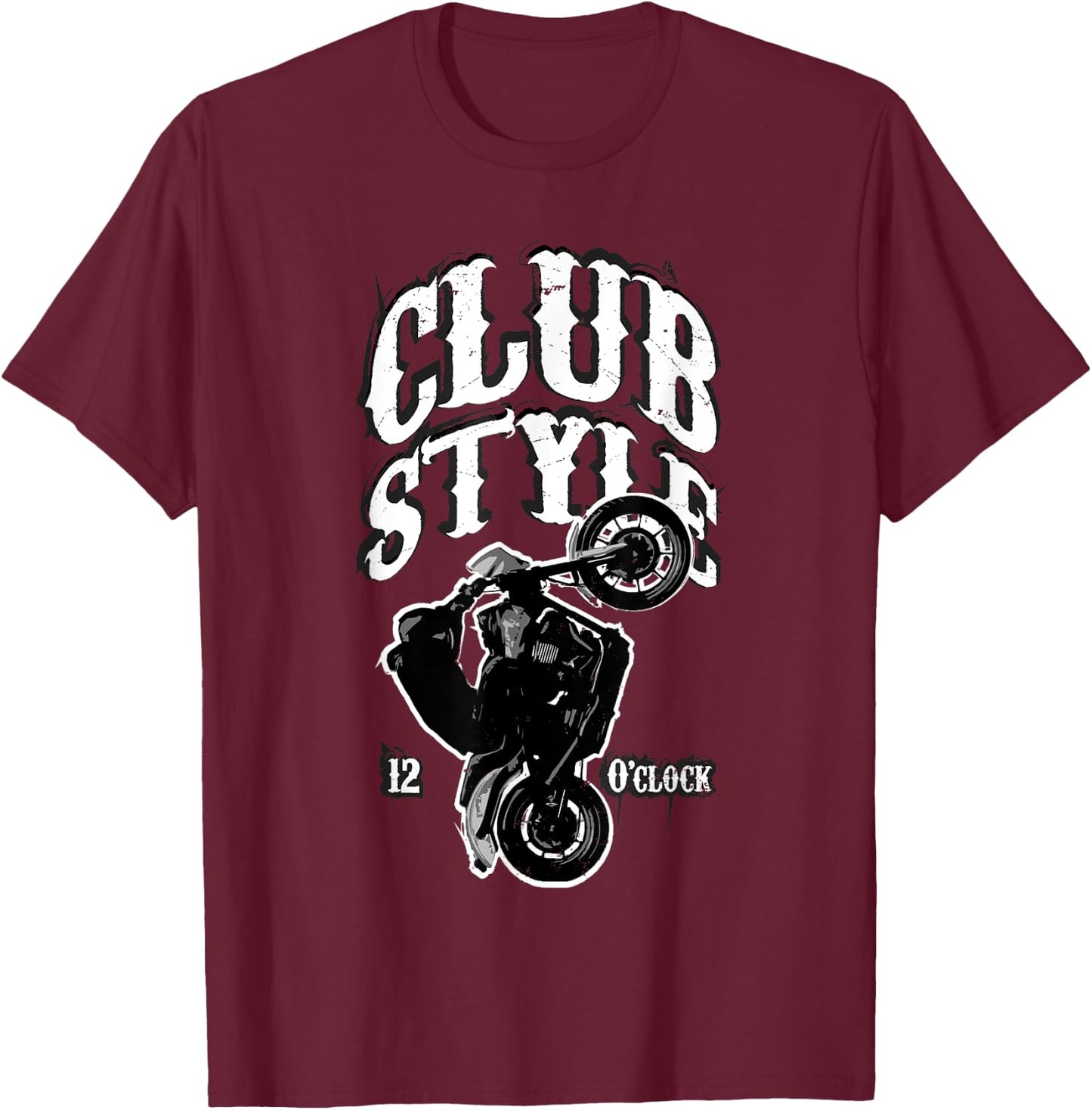 Wheelie Motorcycle Rider Stunt Rider Clubstyle Motorcycle T-Shirt - T-Shirt | Maroon