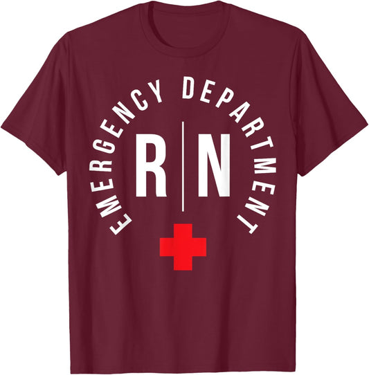 ER Nursing For Proud Emergency Nurse -Adults Black Short Sleeve Classic Fit T-Shirt - T-Shirt | Maroon