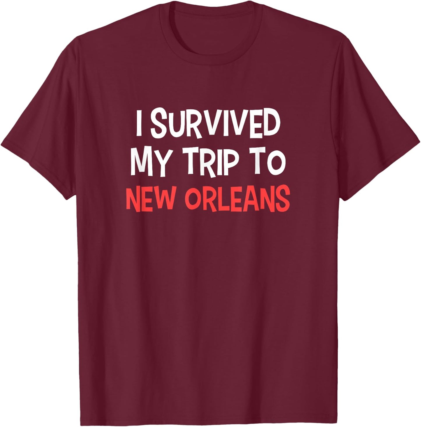 I Survived My Trip To NEW ORLEANS City NEW ORLEANS T-Shirt - T-Shirt | Maroon