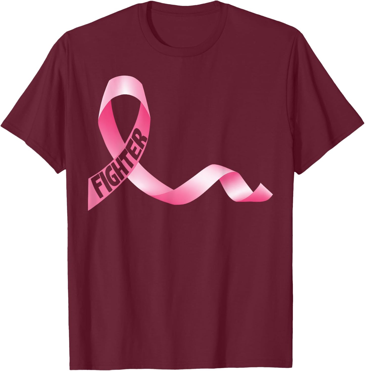 Delightfully Different World Breast Cancer Fighter - -Adults, Black, Small, Short Sleeve T-Shirt - T-Shirt | Maroon
