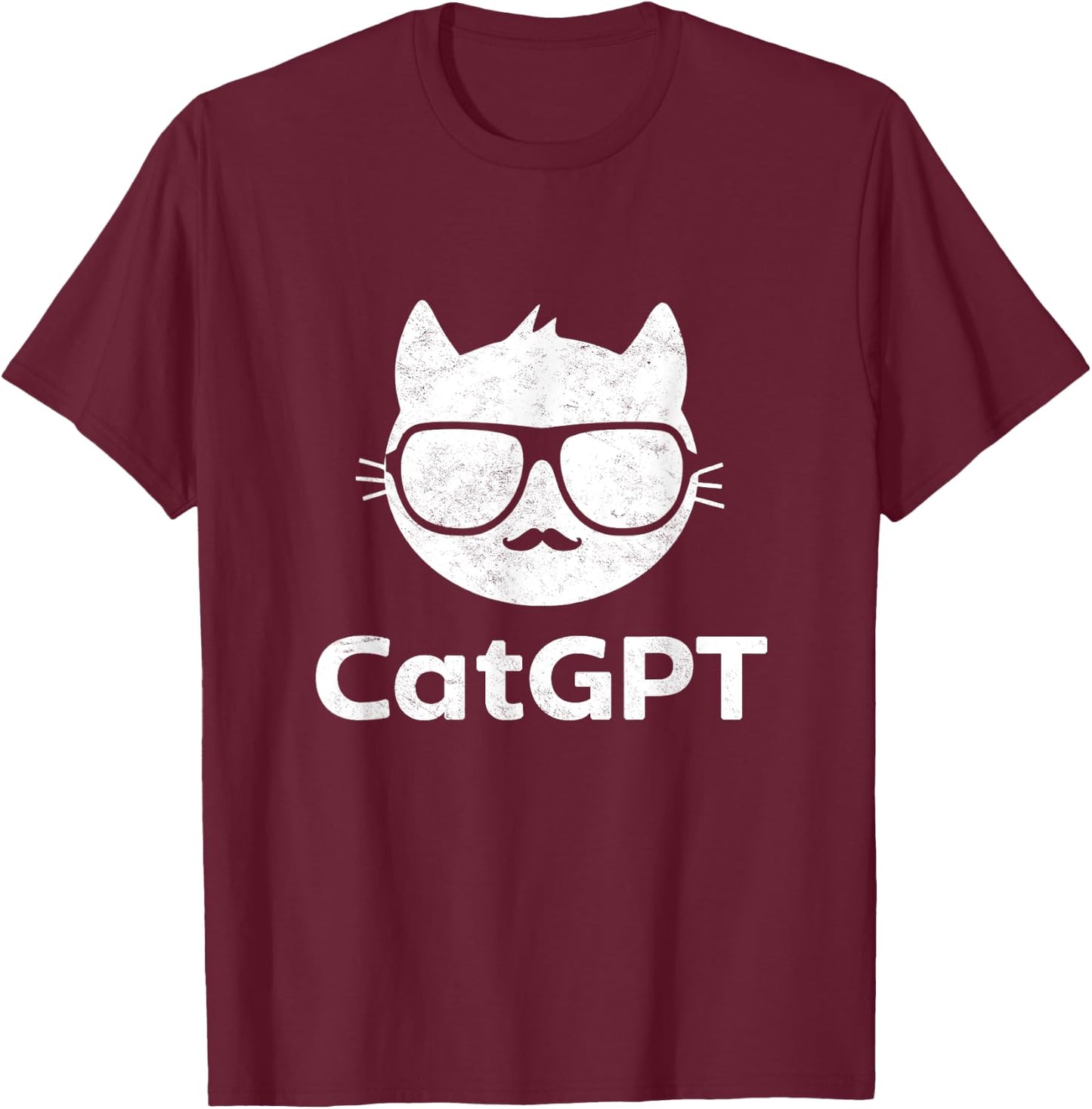 Cat GPT Ai Cat Geek Cat Lovers & Chat GPT Back To School T-Shirt - T-Shirt | Maroon