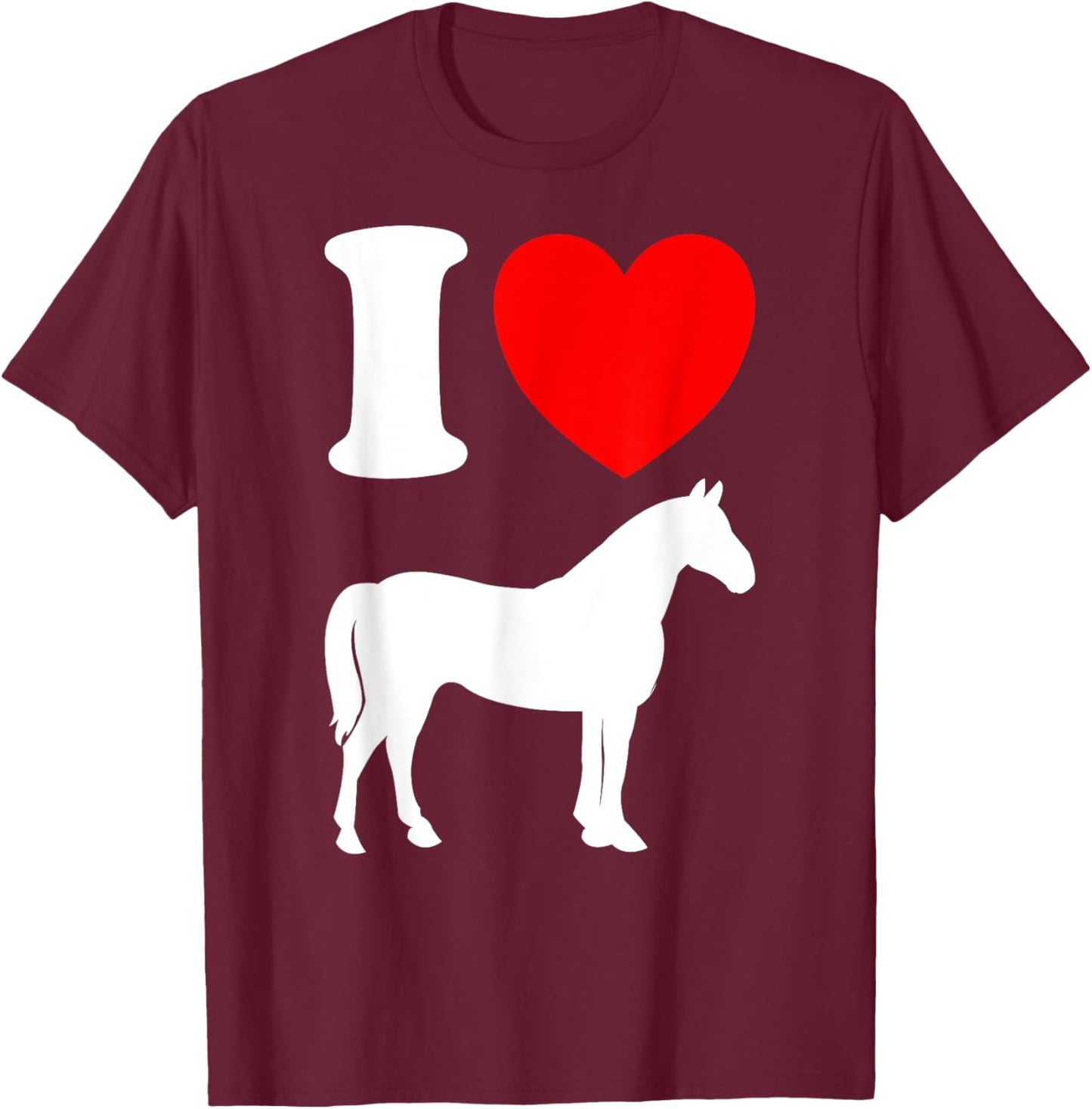 I Heart Horses T-Shirt - T-Shirt | Maroon