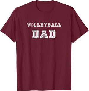 Awesome Volleyball Dad T Shirt T-Shirt - T-Shirt | Maroon
