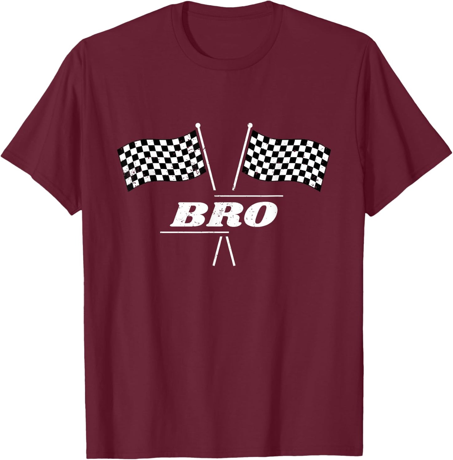Pit Crew Bro Racing Car Family Matching Birthday Party T-Shirt - T-Shirt | Maroon