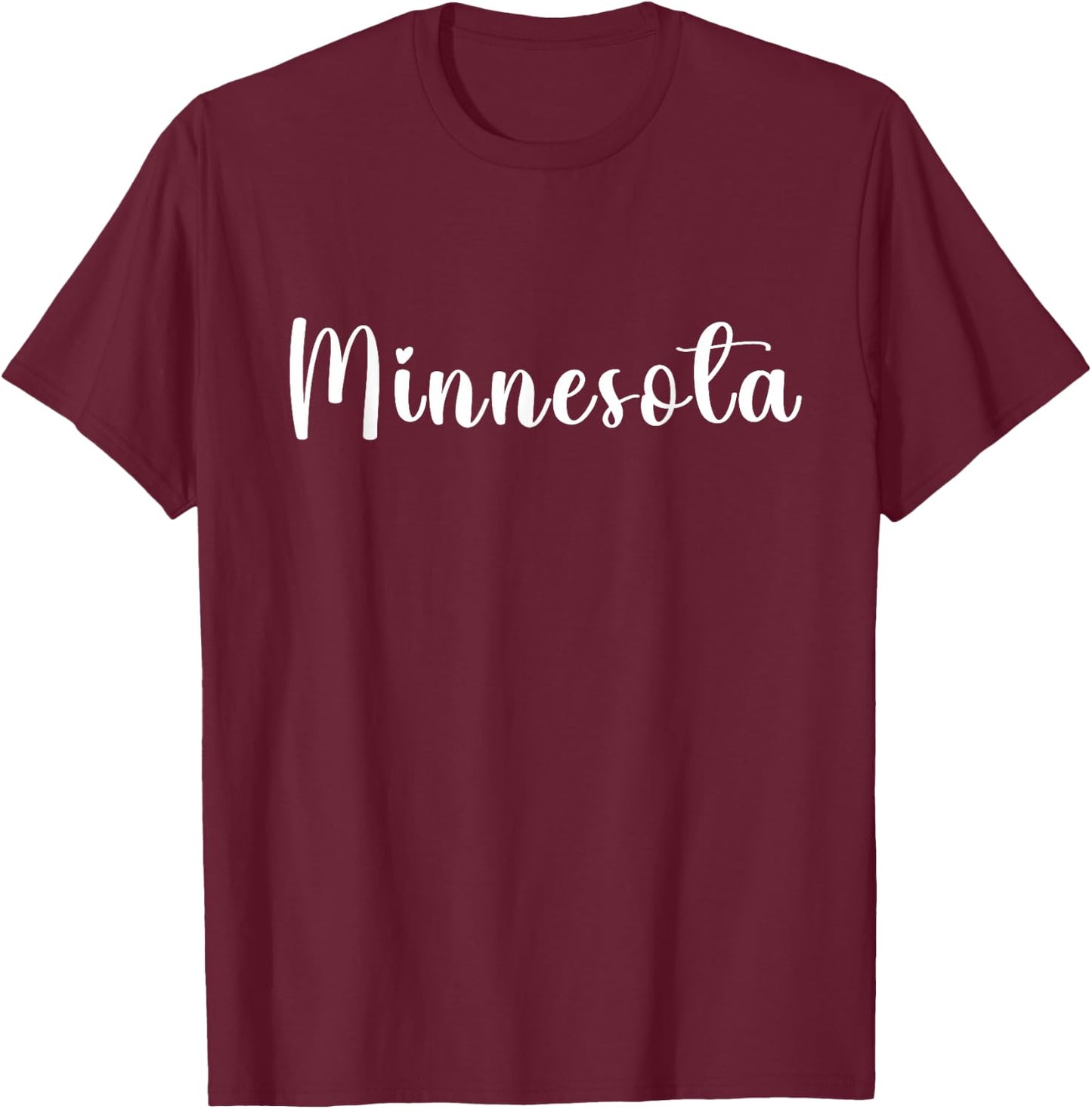 Minnesota Women Girls Cute Trendy Heart T-Shirt - T-Shirt | Maroon
