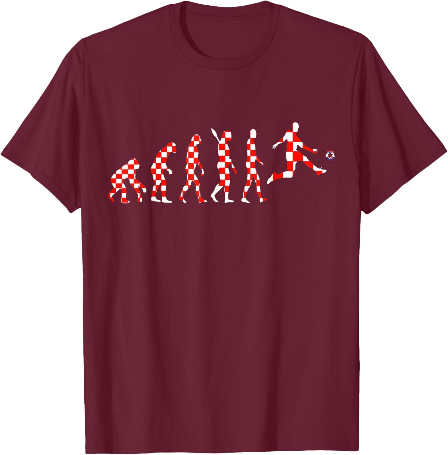 Hrvatska Soccer Team Evolution Croatian Flag Croatia T-Shirt - T-Shirt | Maroon