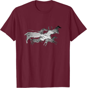 Lascaux Cave Art. Early horses cave paintings. T-Shirt - T-Shirt | Maroon