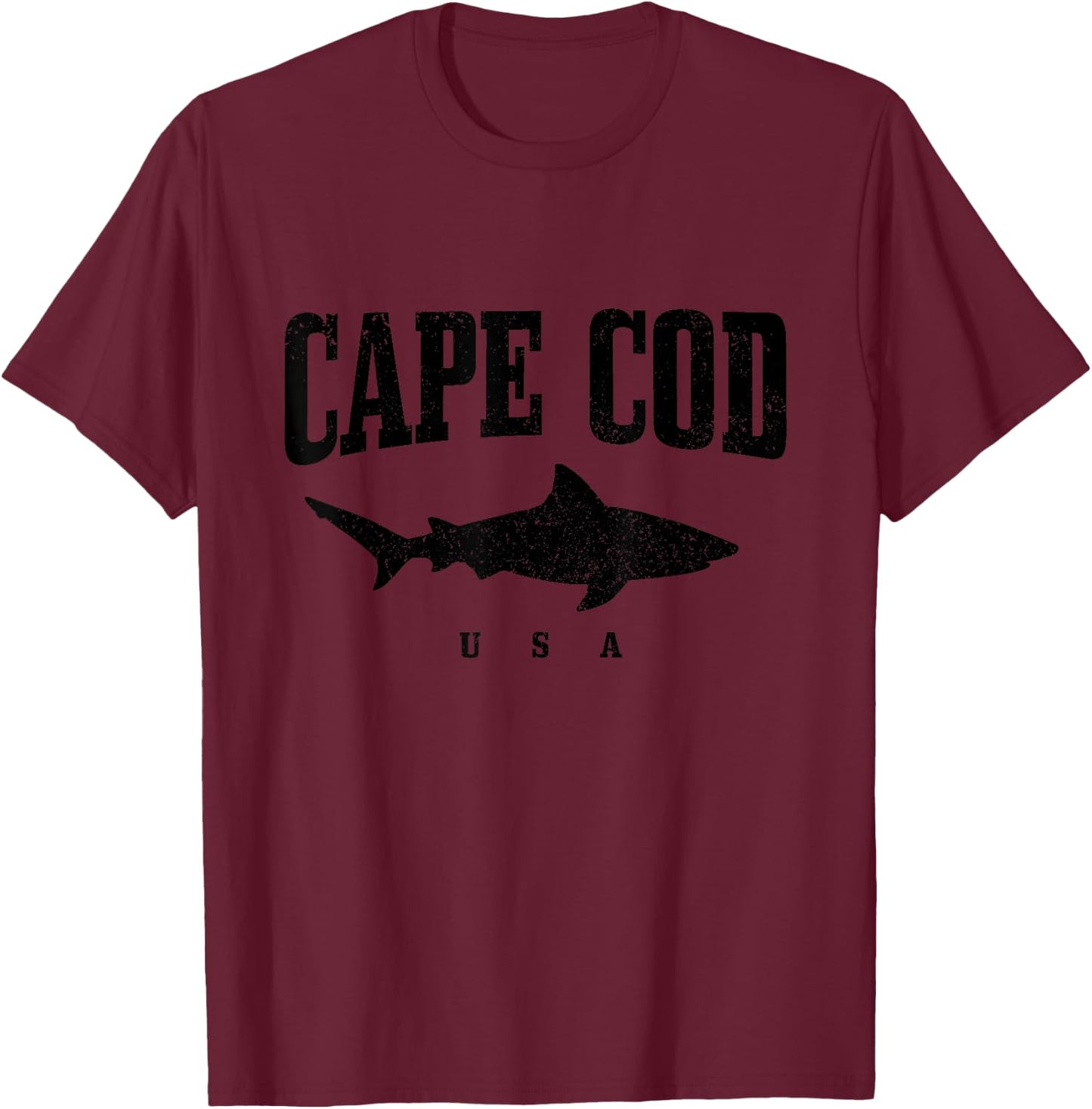 Cape Cod USA Great White Shark Cage Diving Vintage T-Shirt - T-Shirt | Maroon