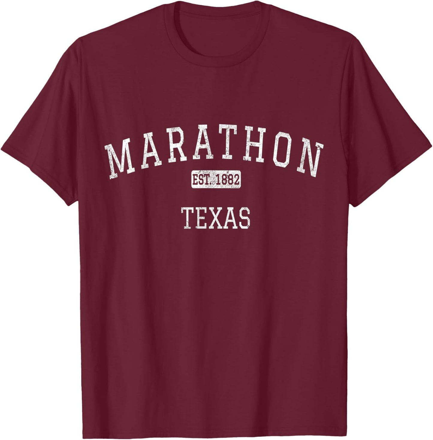 Marathon Texas TX Vintage T-Shirt - T-Shirt | Maroon