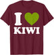 I Love Kiwi I Heart Kiwi Funny Fruit Lover T-Shirt - T-Shirt | Maroon