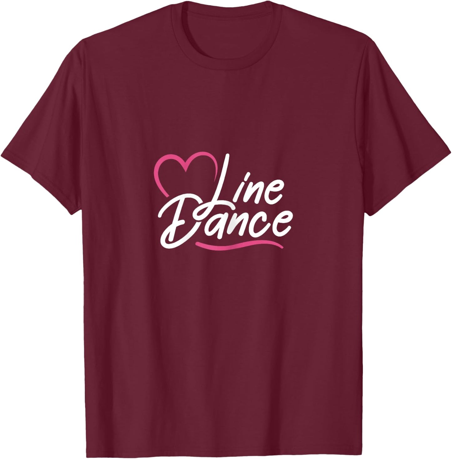 Line Dance Heart Western Line Dancing Cowgirl Dancer T-Shirt - T-Shirt | Maroon
