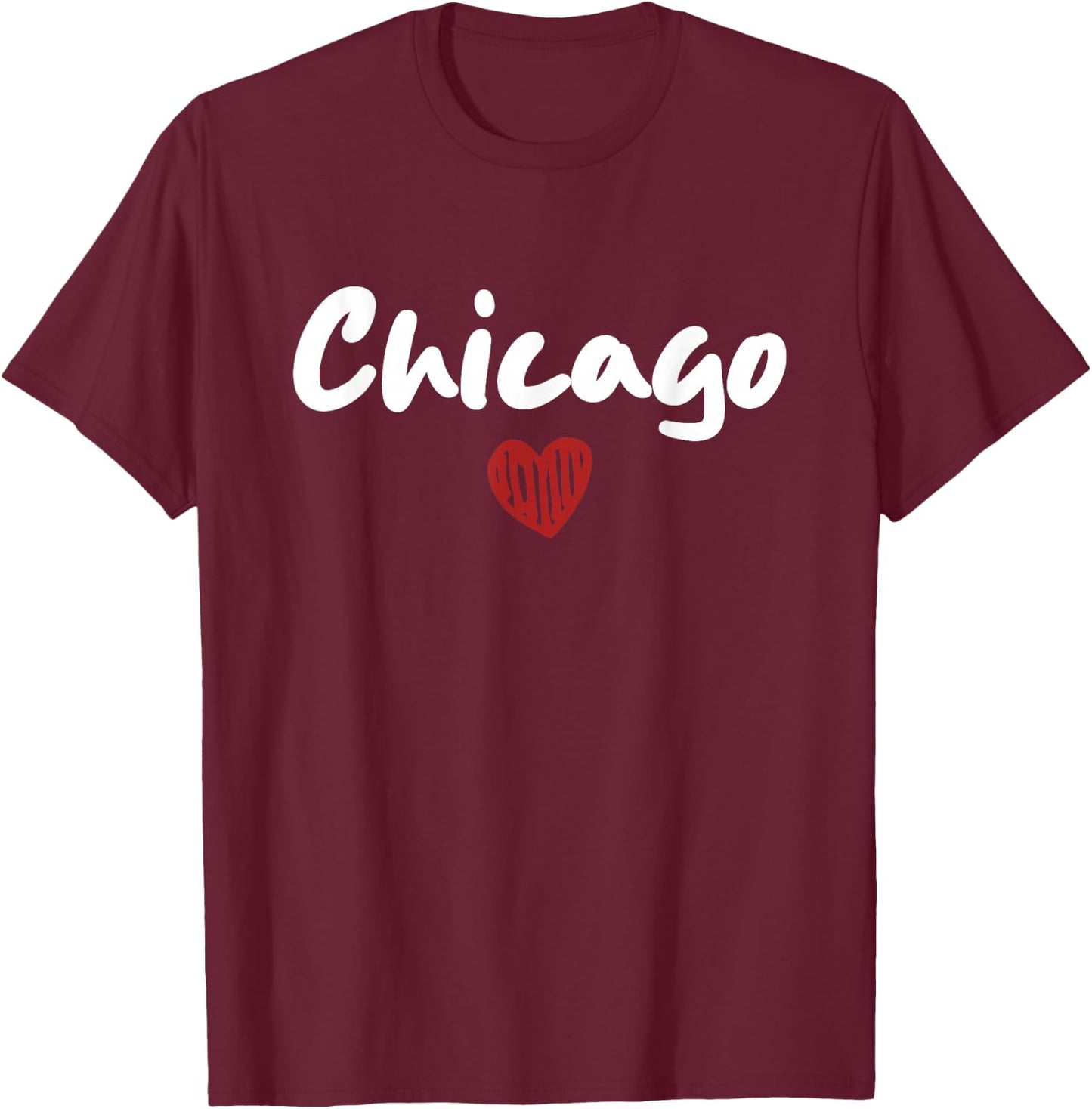 CHICAGO - I Love Chicago - Throwback Design - Classic T-Shirt - T-Shirt | Maroon