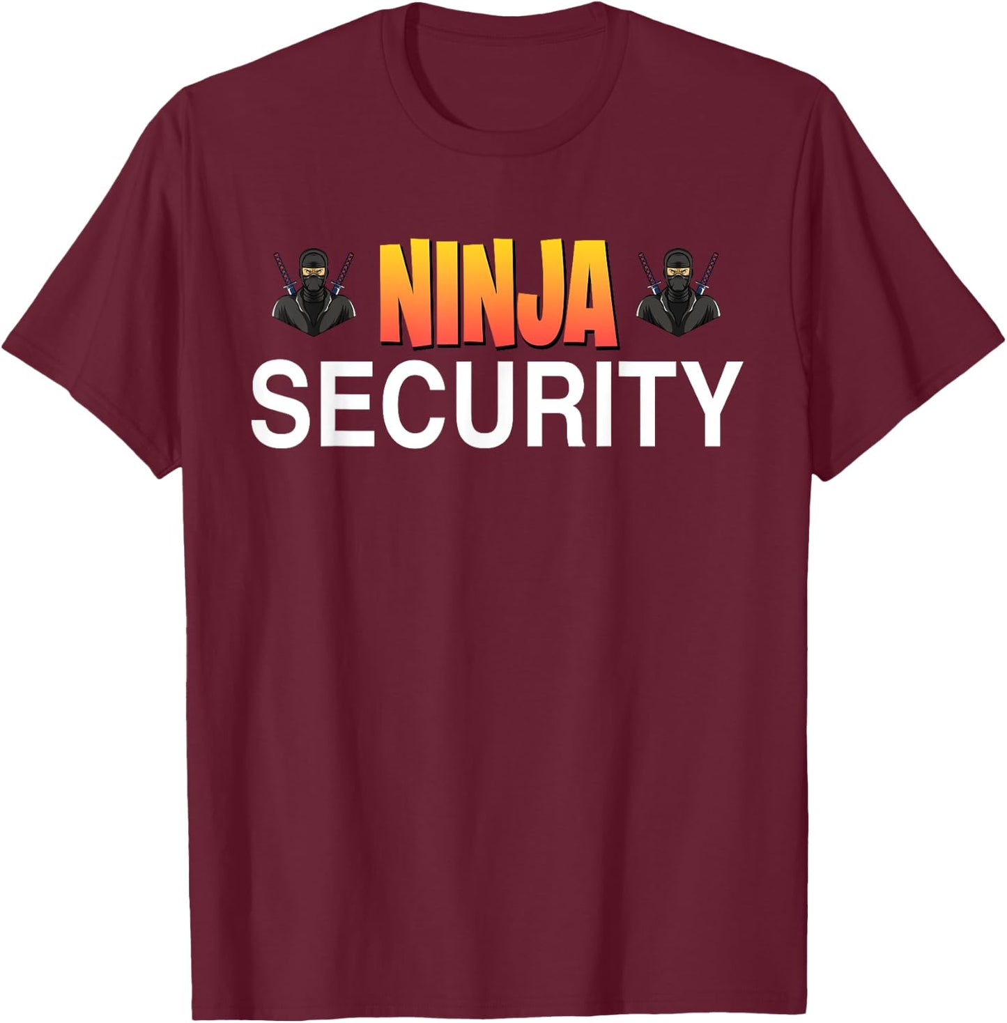 Ninja Security Parent Dad Mom Funny Ninja Halloween Costume T-Shirt - T-Shirt | Maroon