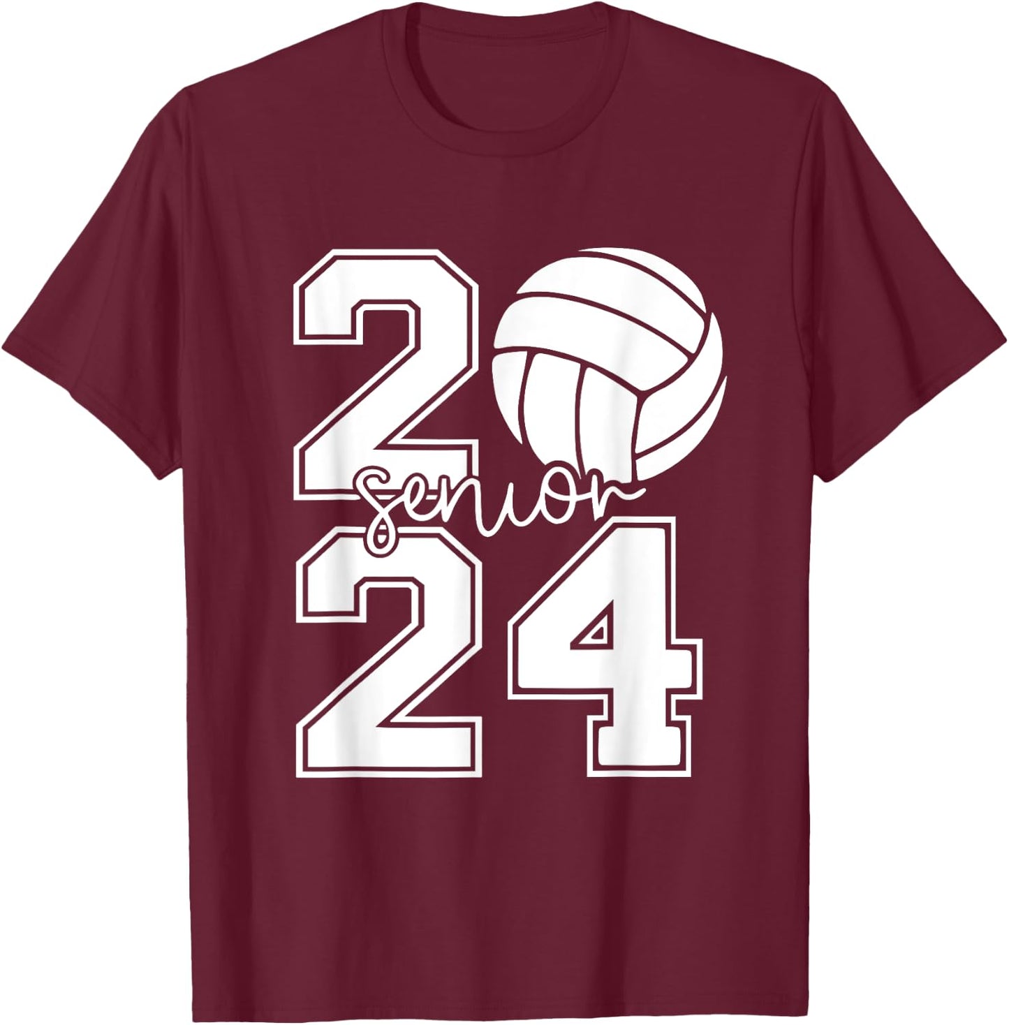 Senior Volleyball Class of 2024 graduation graduate seniors T-Shirt - T-Shirt | Maroon