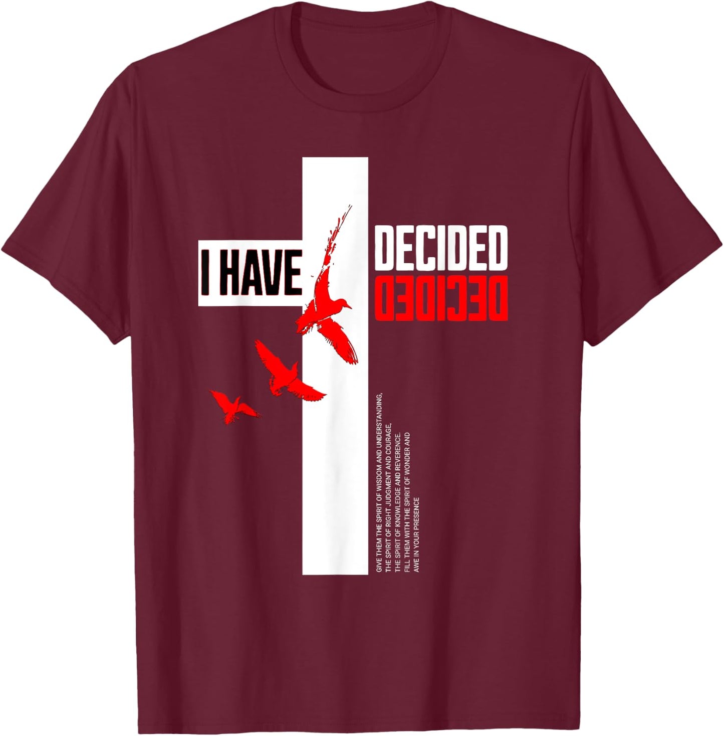 Baptized 2025 I Have Decided Baptism T-Shirt - T-Shirt | Maroon