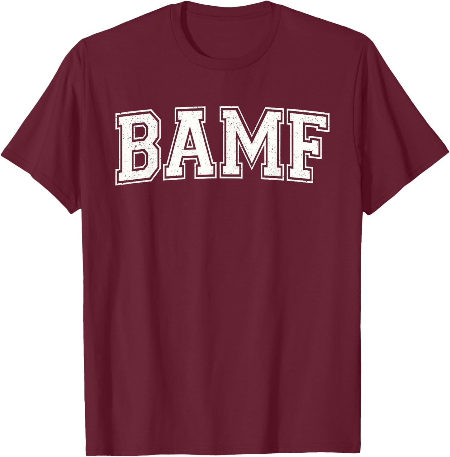 Bamf Varsity Style T-Shirt - T-Shirt | Maroon