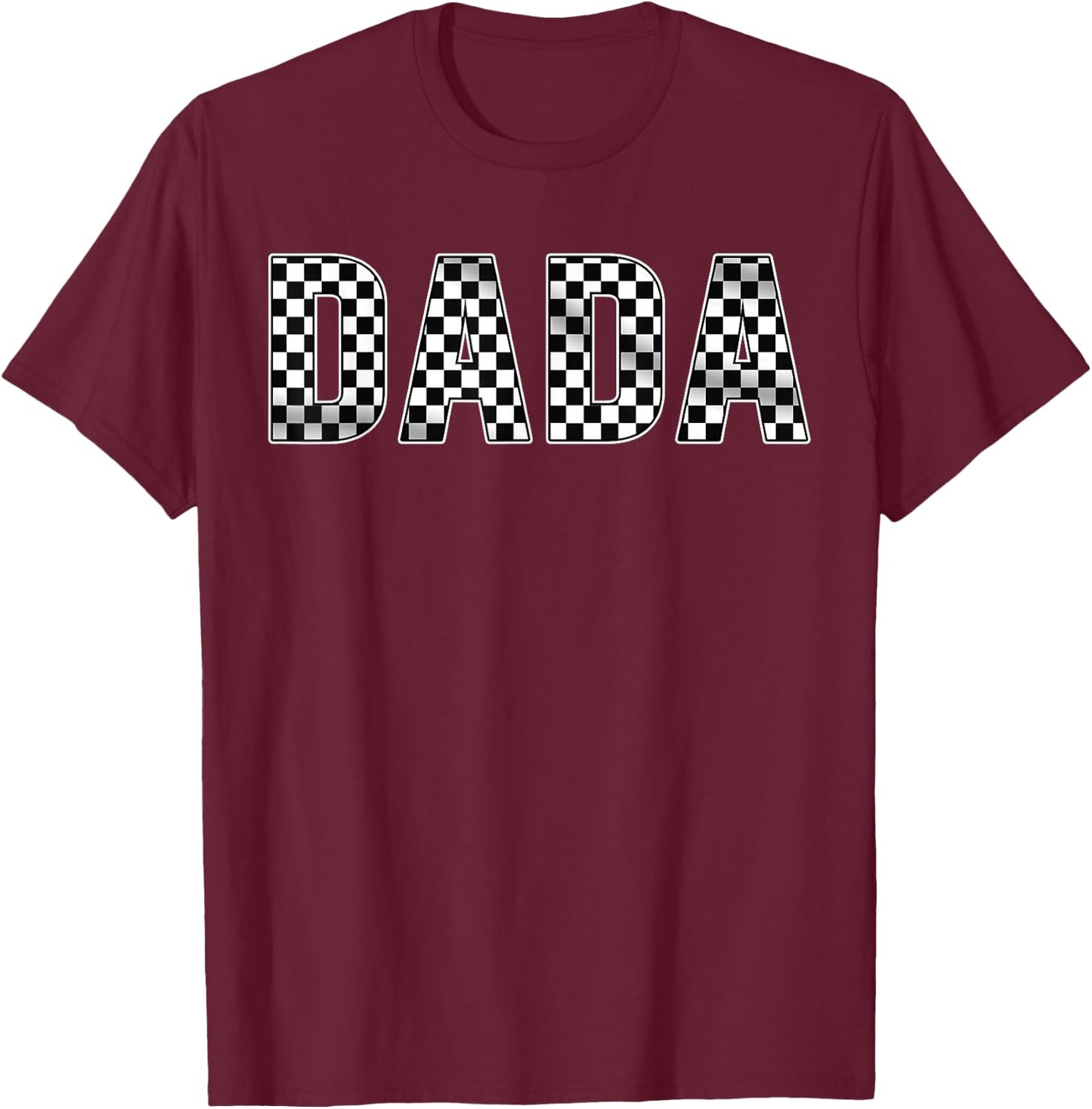 Pit Crew Dada Racing Car Family Matching Birthday Party T-Shirt - T-Shirt | Maroon