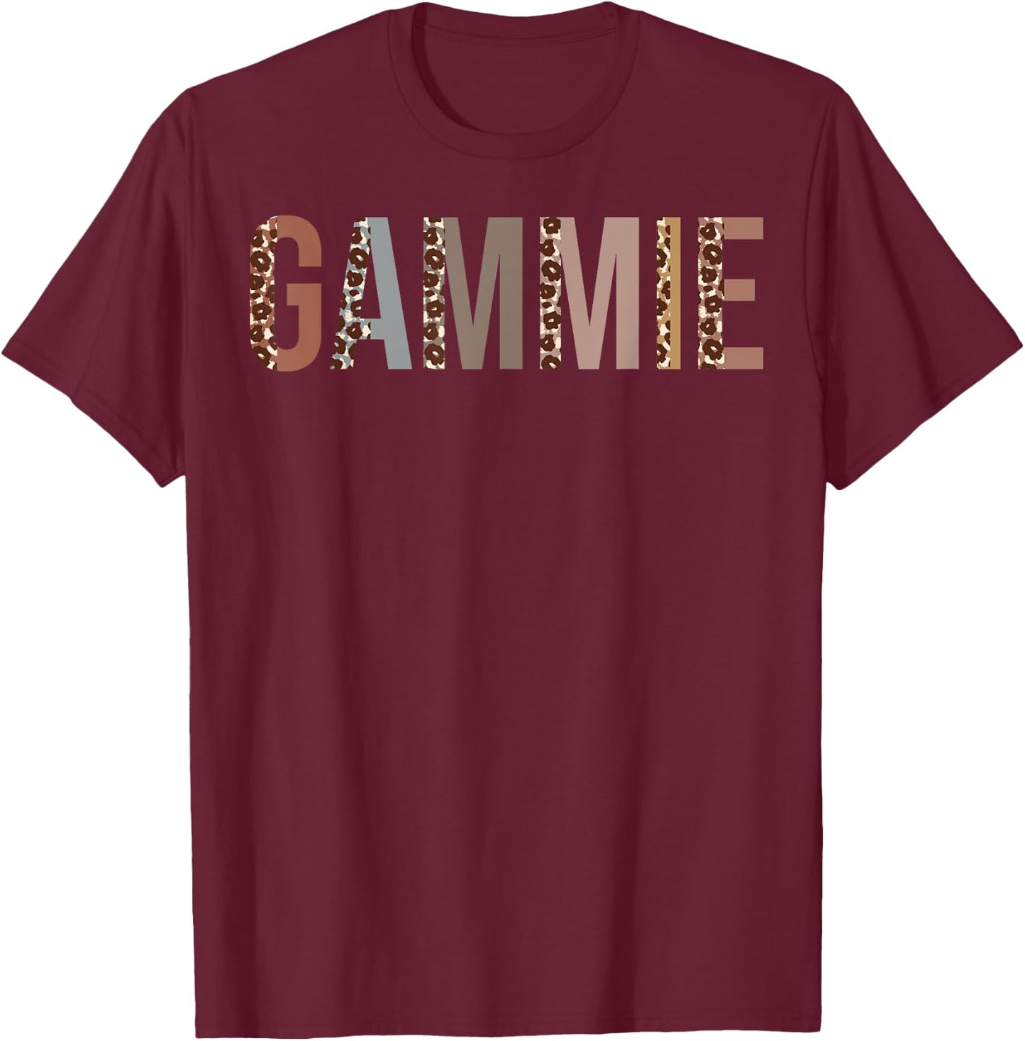 Gammie Leopard Print Mom Cute Mothers Day Funny Grandma T-Shirt - T-Shirt | Maroon