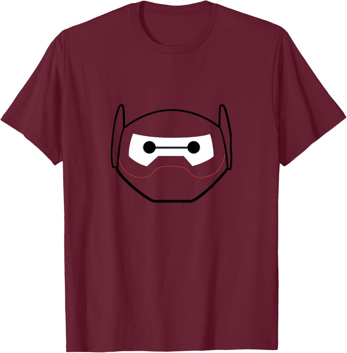 Kids Disney Big Hero 6 Baymax Big Face Armor Helmet Logo Youth T-Shirt - T-Shirt | Maroon