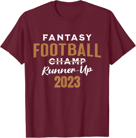 Fantasy Football 2023 League Runner-Up, 2023 FFL 2nd Place T-Shirt - T-Shirt | Maroon