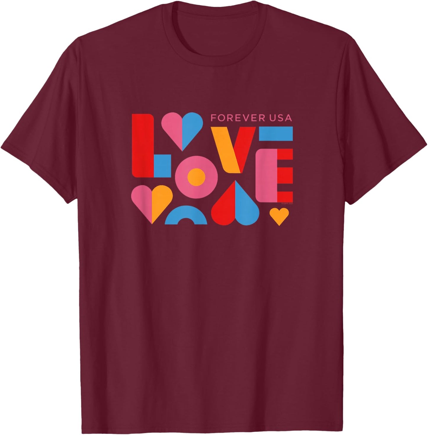 USPS Forever USA Love T-Shirt - T-Shirt | Maroon