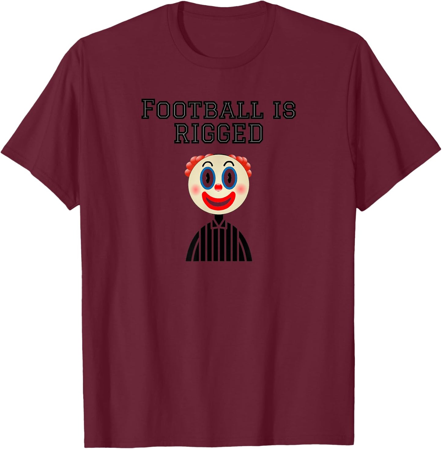 College Mascot Designs Football , Men's -Adults Blue Small Classic Fit Short Sleeve Clown Print Modern Casual Sports Football T-Shirt - T-Shirt | Maroon