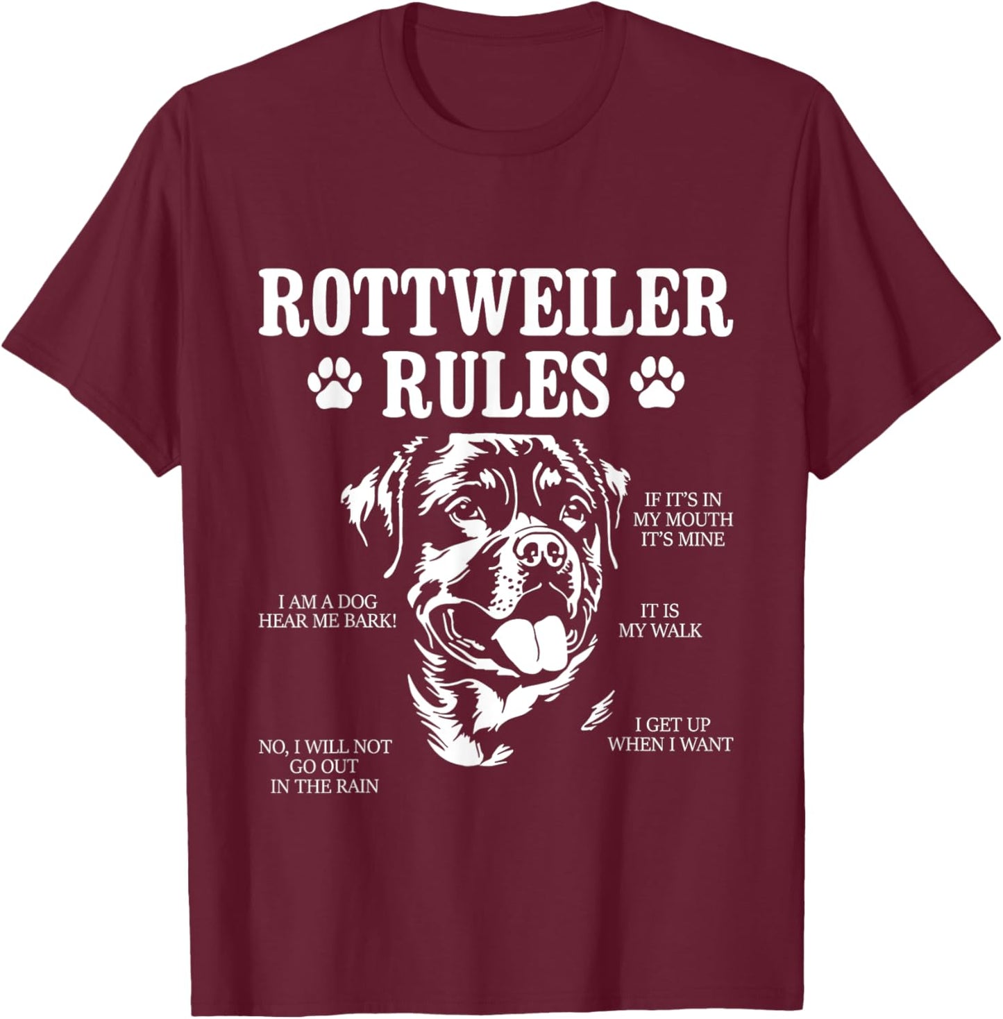 Rottweiler Rules - Puppy Owner Dog Breeder Veterinarian T-Shirt - T-Shirt | Maroon