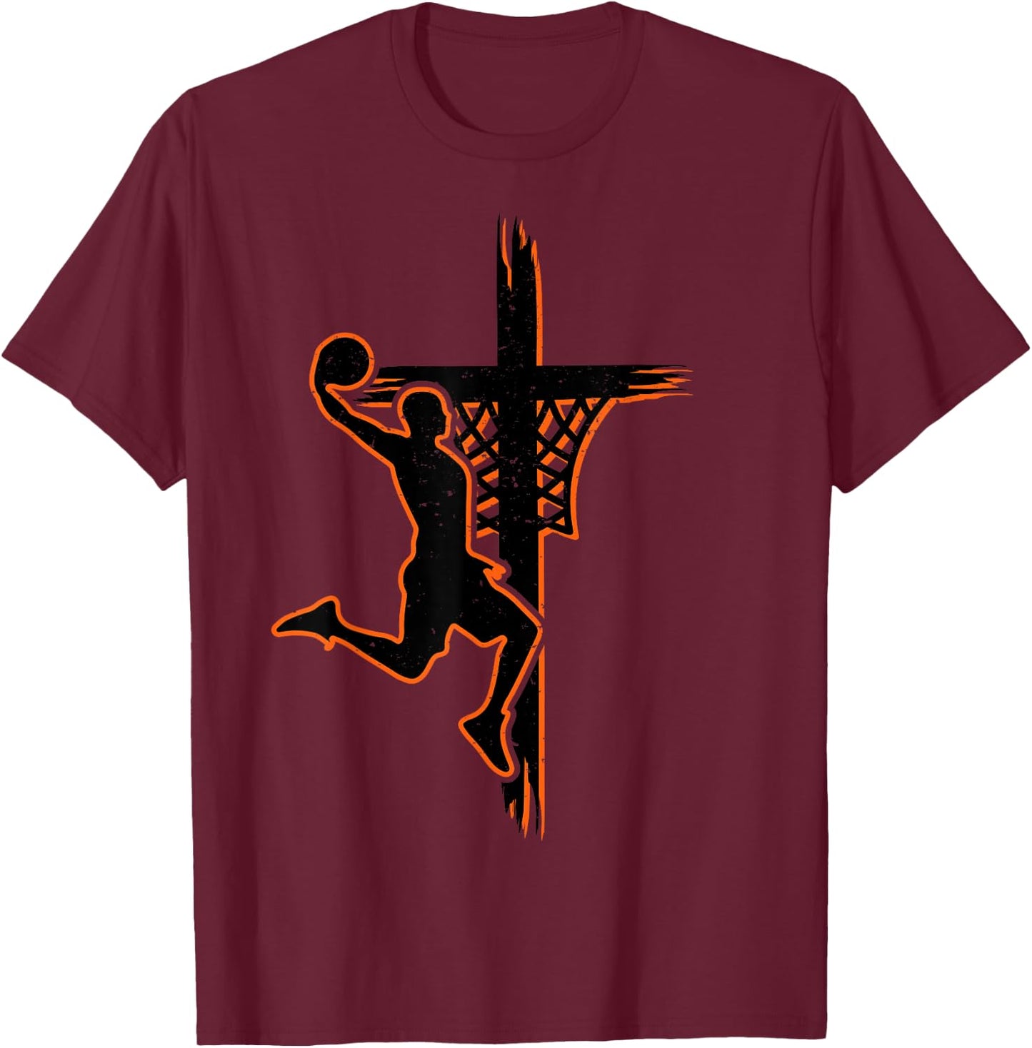 Christian basketball jesus christ basketball religious funny T-Shirt - T-Shirt | Maroon