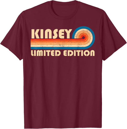 KINSEY Surname Retro Vintage 80s 90s Birthday Reunion T-Shirt - T-Shirt | Maroon
